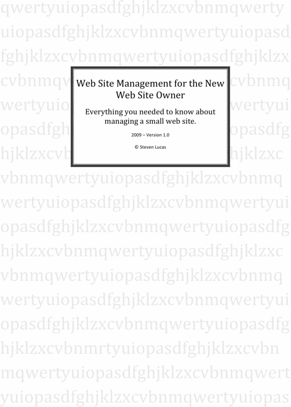 Product picture Web Site Management for the NEW Website Owner